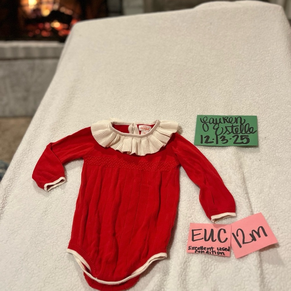 Cat & Jack Red One Piece with Cream Collar
